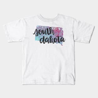 south dakota - calligraphy and abstract state outline Kids T-Shirt